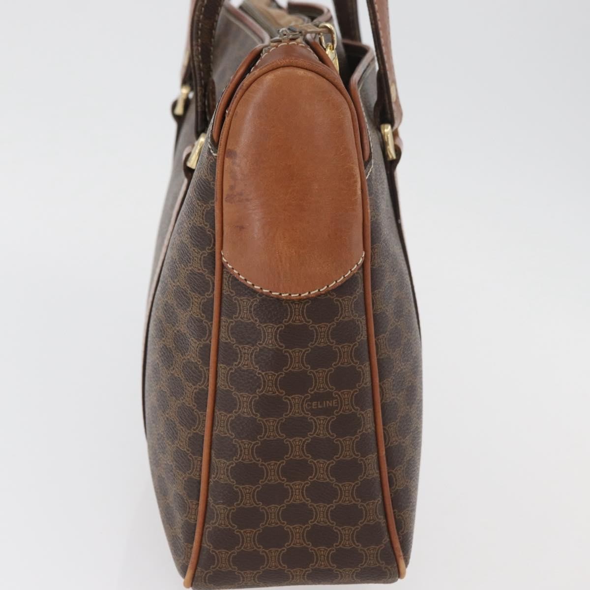 Celine Vintage Macadam Handbag Canvas And Leather Brown Canvas Handbag (Authentic Pre-Loved)