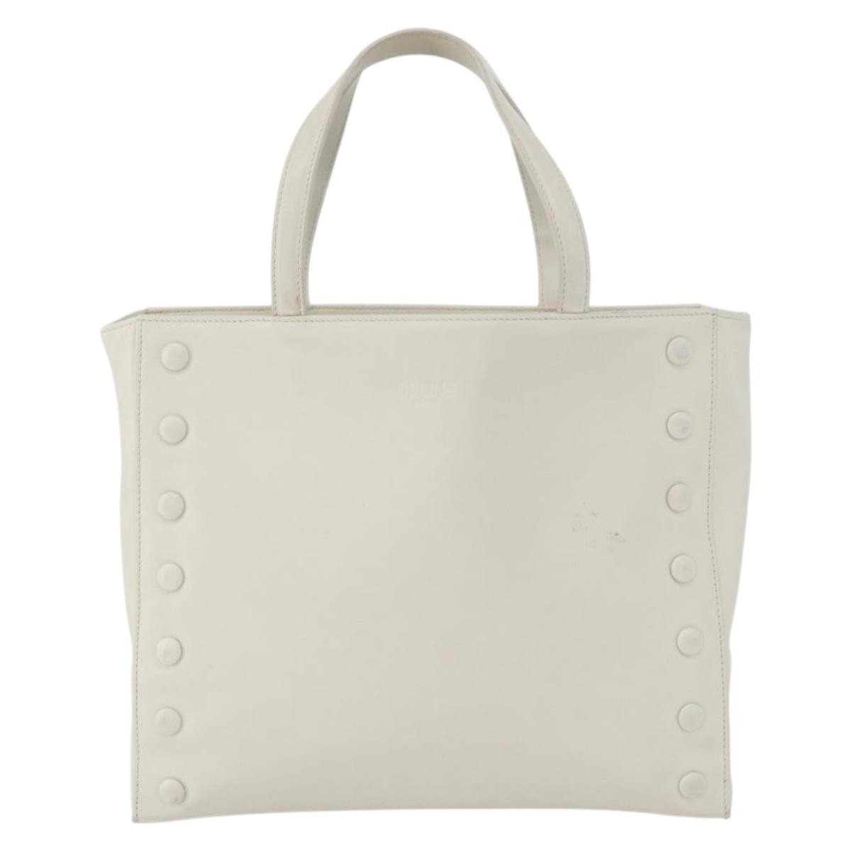 Celine Handbag Leather White Leather Handbag (Authentic Pre-Loved)
