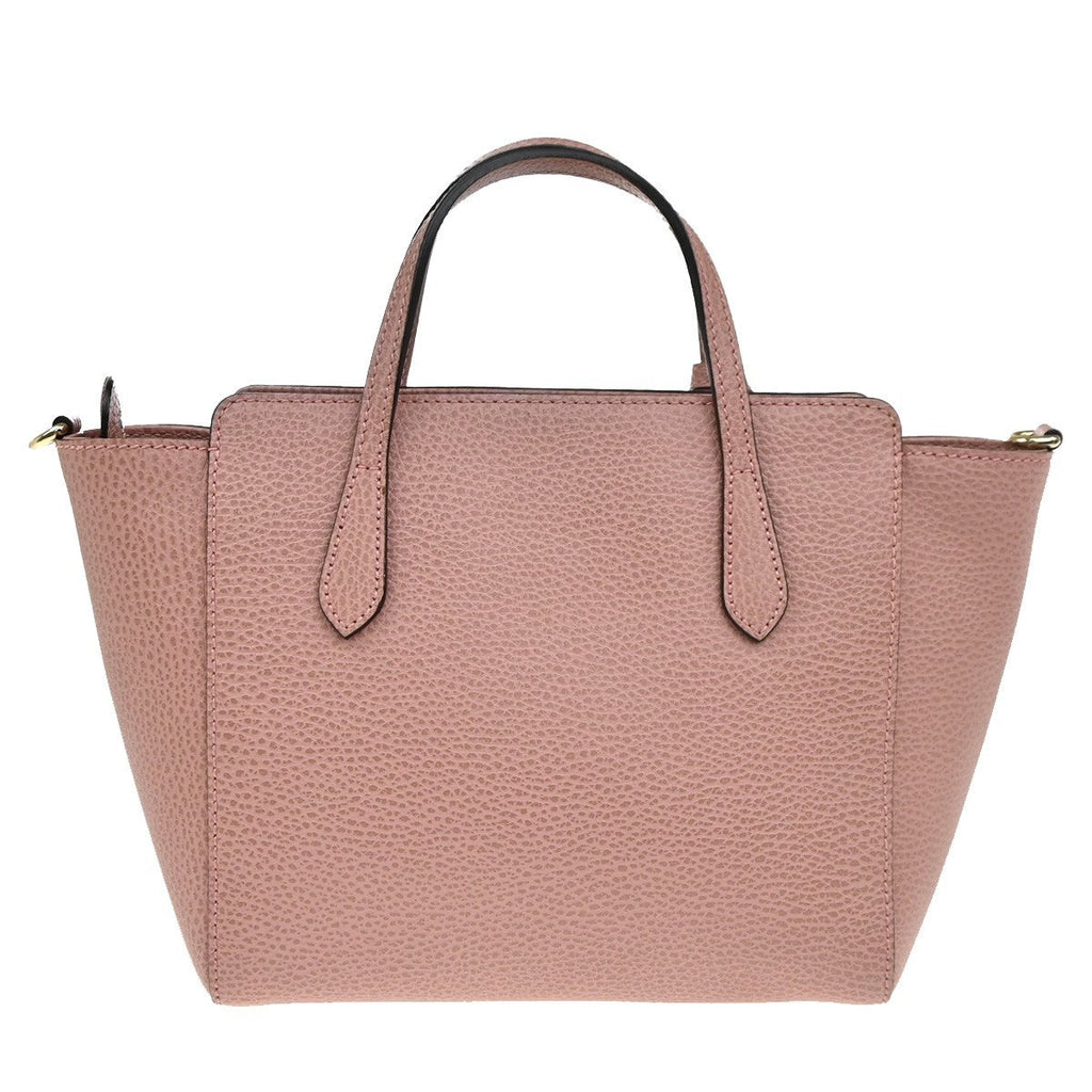 Gucci Swing Crossbody Bag Pebbled Leather Pink Leather Handbag (Authentic Pre-Loved)