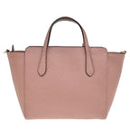 Gucci Swing Crossbody Bag Pebbled Leather Pink Leather Handbag (Authentic Pre-Loved)