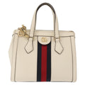 Gucci Ophidia Top Handle Tote Leather White Leather Handbag (Authentic Pre-Loved)