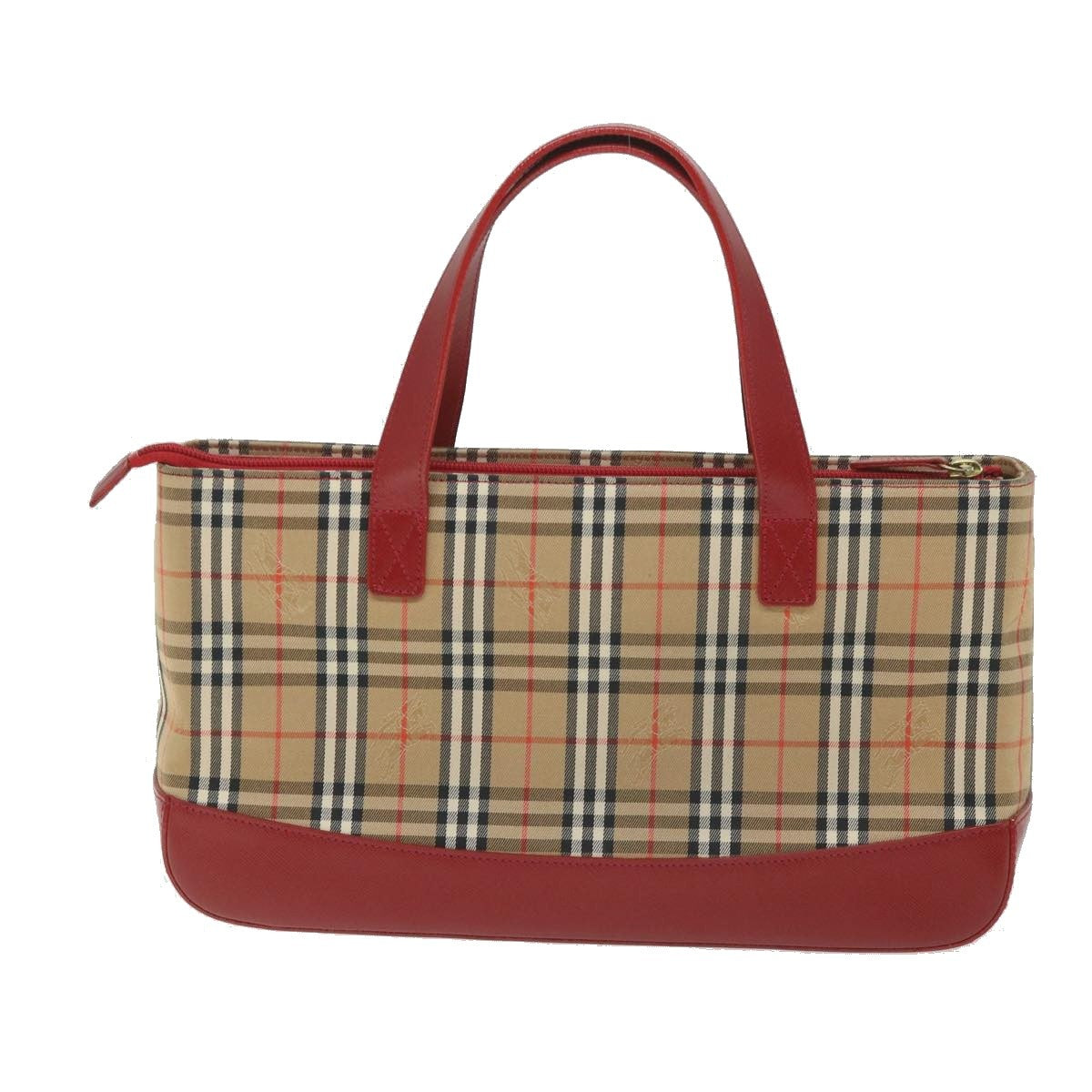 Burberry Nova Check Handbag Leather And Nylon Beige Nylon Handbag (Authentic Pre-Loved)