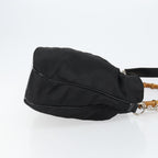 Gucci Vintage Bamboo Handle Open Hobo Nylon Black Nylon Handbag (Authentic Pre-Loved)