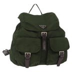 Prada Double Front Pocket Backpack Tessuto Khaki Nylon Backpack Bag (Authentic Pre-Loved)