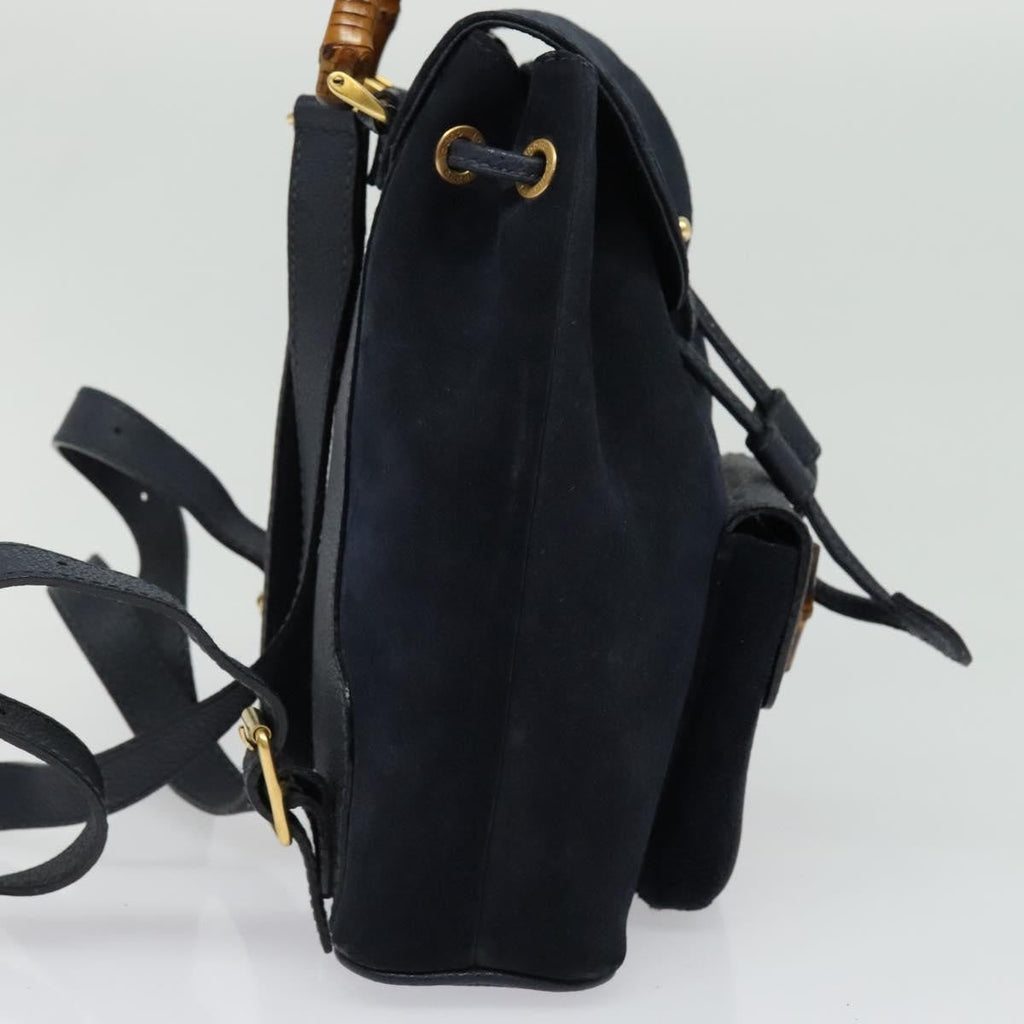 Gucci Gucci Bamboo Backpack Daim Navy Suede Backpack Bag (Authentic Pre-Loved)