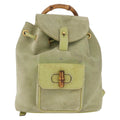 Gucci Gucci Bamboo Backpack Daim Green Suede Backpack Bag (Authentic Pre-Loved)