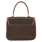 Celine Vintage Convertible Top Handle Bag Macadam Coated Canvas Brown Pvc Handbag (Authentic Pre-Loved)