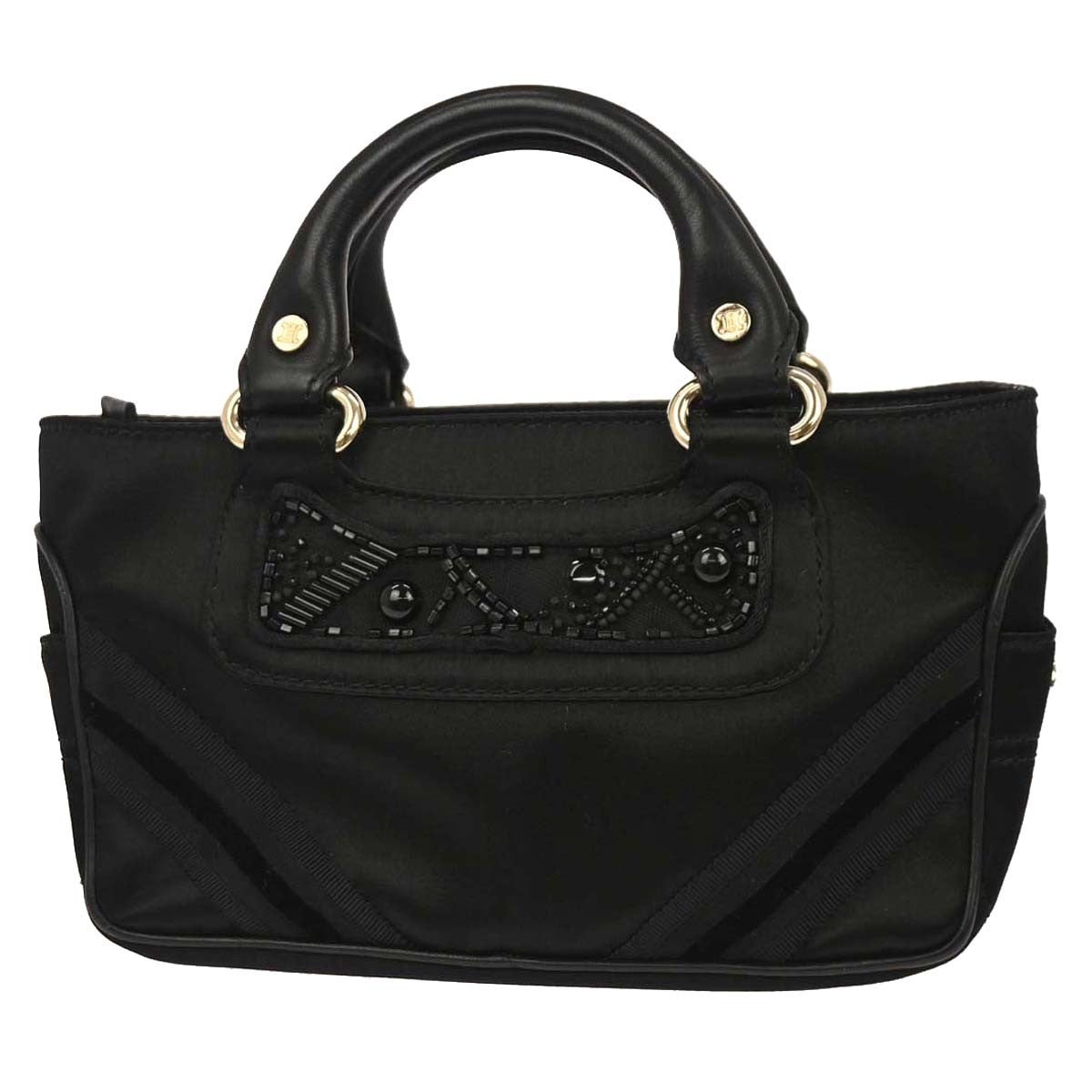 Celine Boogie Satchel Satin Black Satin Handbag (Authentic Pre-Loved)