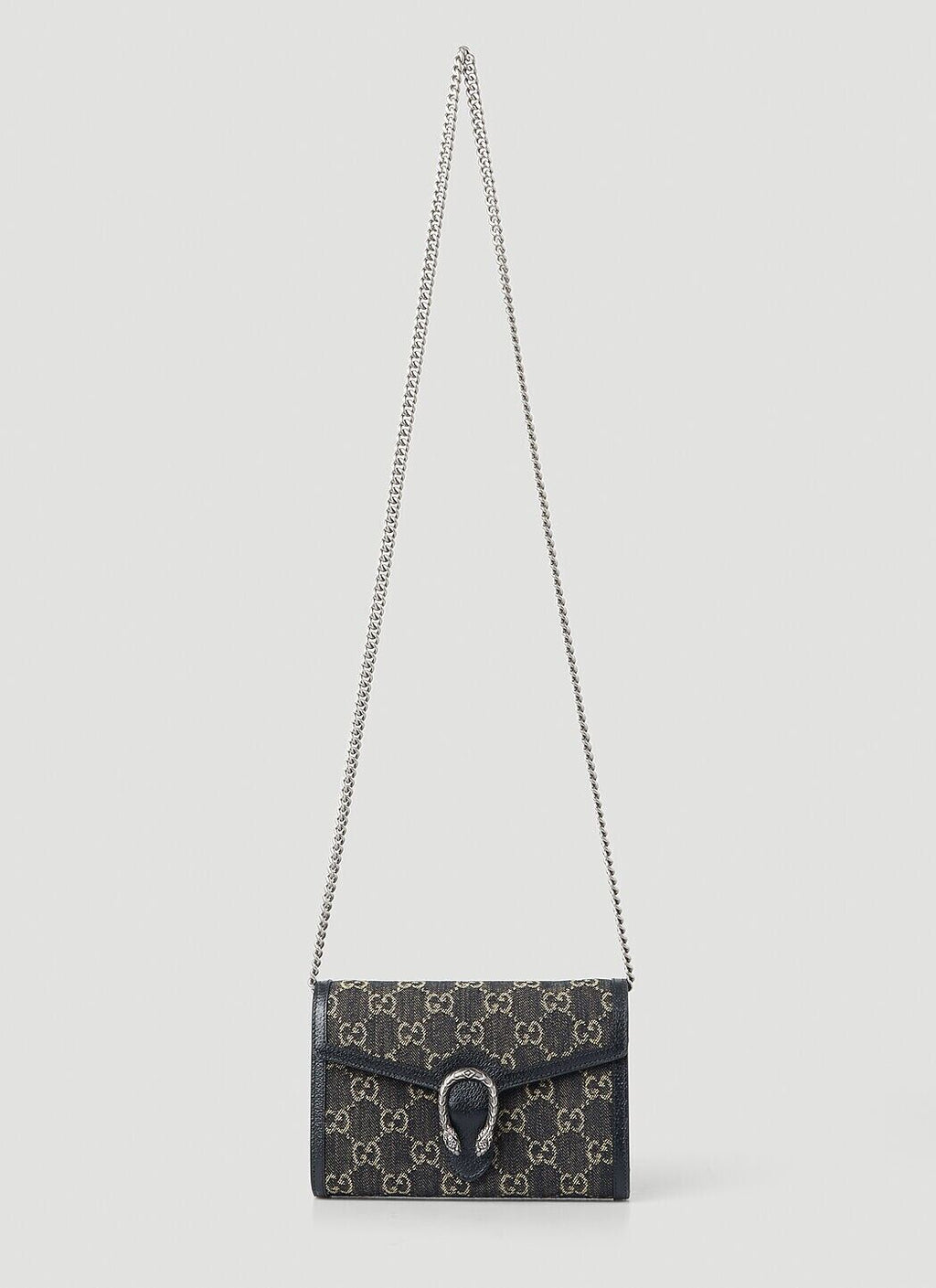 Gucci Dionysus GG Mini Shoulder Bag Cotton Black Denim Handbag Purse Italy NEW