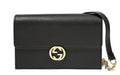 Gucci GG Black Crossbody Handbag Calf Leather Gold Chain Purse Bag Italy NEW