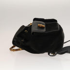 Gucci Vintage Bamboo Backpack Suede And Leather Black Suede Backpack Bag (Authentic Pre-Loved)