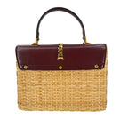 Gucci Sylvie 1969 Top Handle Bag Leather And Wicker Red Leather Handbag (Authentic Pre-Loved)