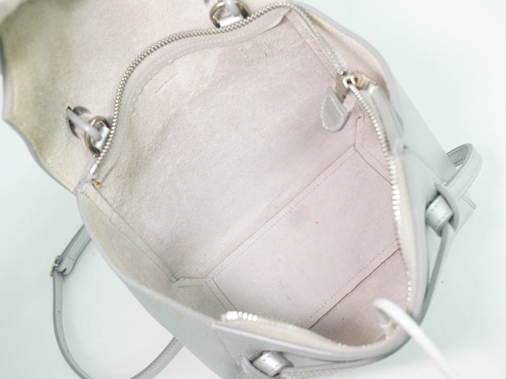 Celine Belt Bag Textured Leather Silver Leather Handbag (Authentic Pre-Loved)
