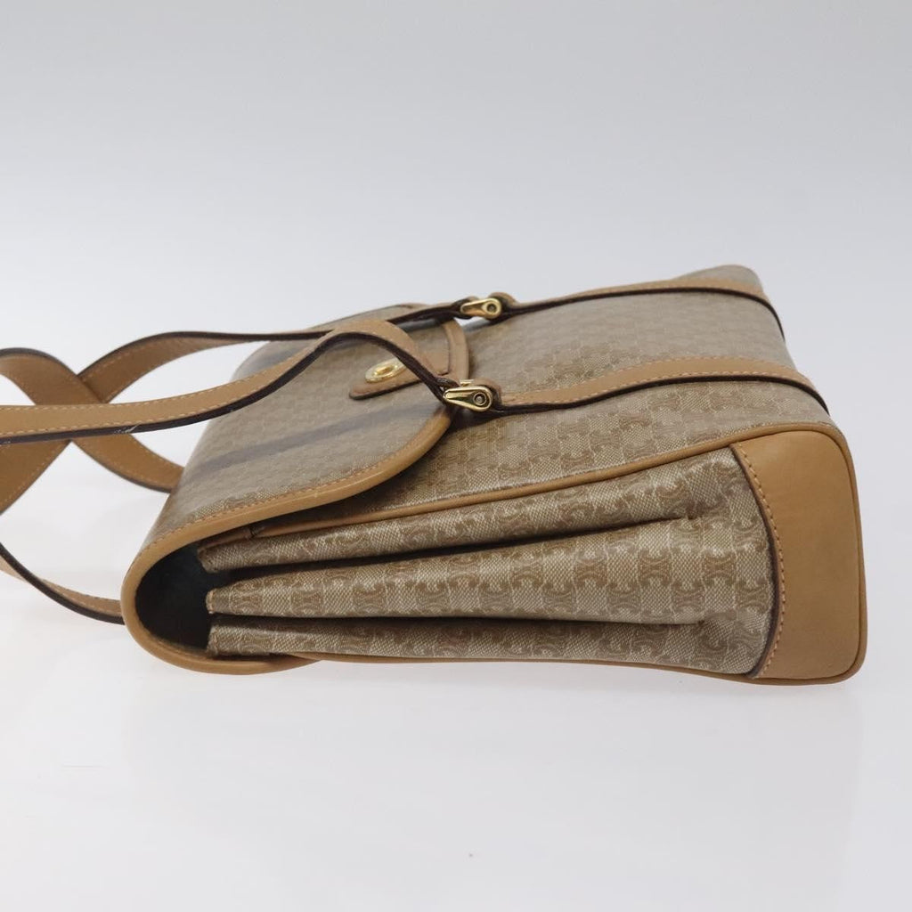 Celine Vintage Macadam Handbag Canvas And Leather Beige Canvas Handbag (Authentic Pre-Loved)