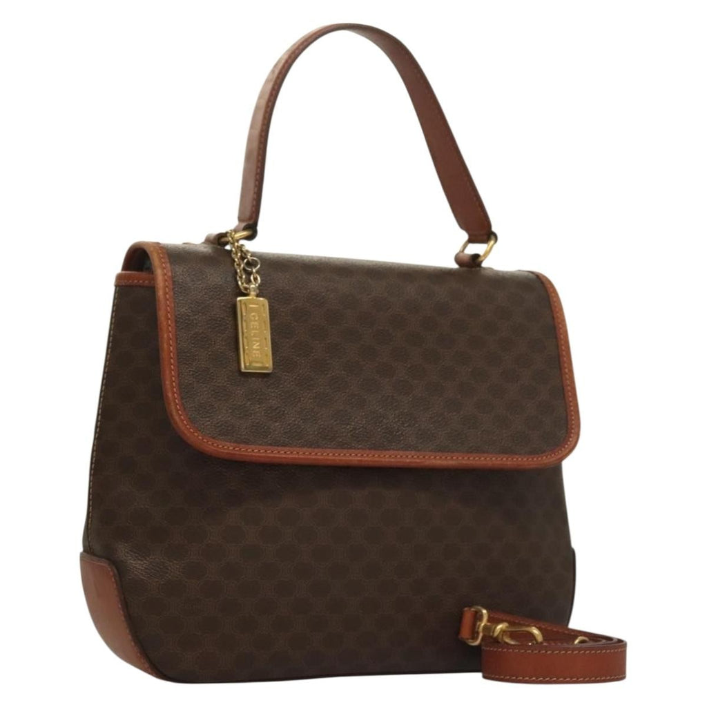 Celine Triomphe Vintage Handbag Macadam Canvas Brown Canvas Bag (Authentic Pre-Loved)