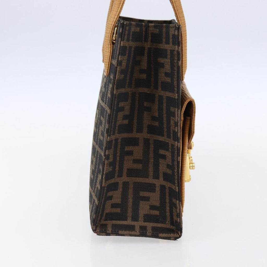 Fendi Vintage Top Handle Bag Zucca Canvas Brown Canvas Handbag (Authentic Pre-Loved)