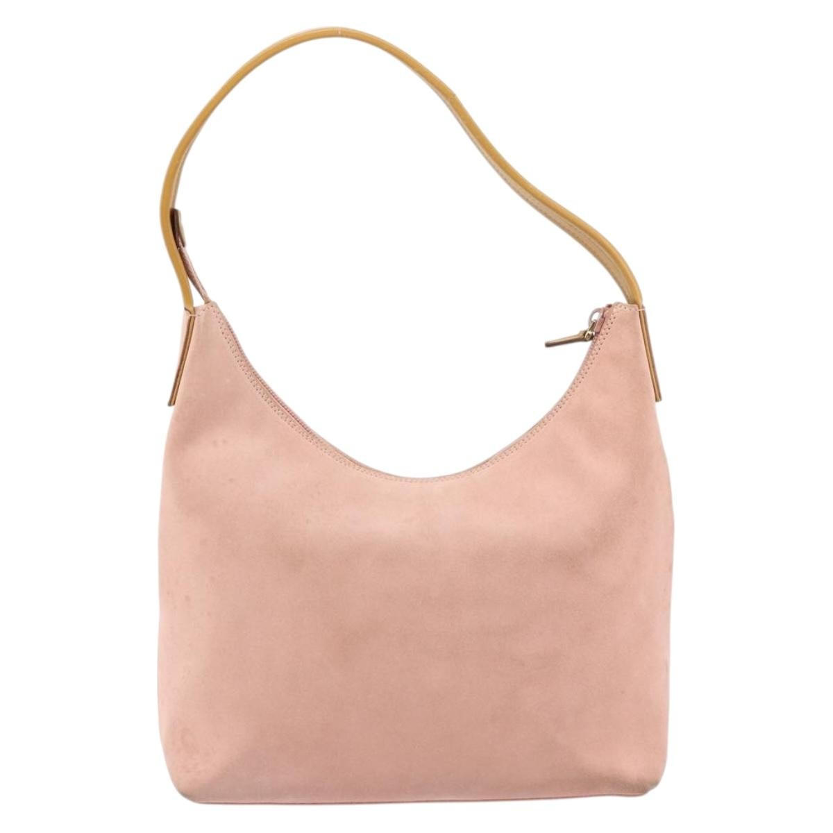 Gucci Vintage Handbag Suede Pink Suede Handbag (Authentic Pre-Loved)