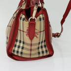 Burberry Pilgrim Satchel Haymarket Coated Canvas Beige Canvas Handbag (Authentic Pre-Loved)