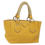 Prada Vintage Handbag Leather Yellow Leather Handbag (Authentic Pre-Loved)