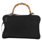 Gucci Vintage Bamboo Handle Bag Nylon Black Nylon Handbag (Authentic Pre-Loved)