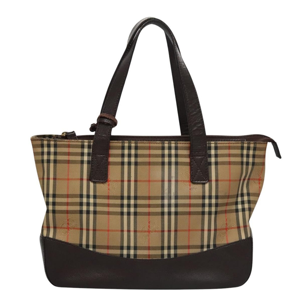 Burberry Nova Check Handbag Nova Check Canvas And Leather Beige Canvas Handbag (Authentic Pre-Loved)