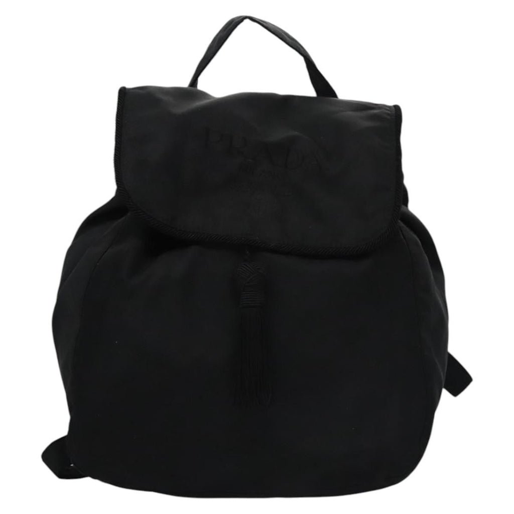 Prada Flap Drawstring Backpack Tessuto Black Nylon Backpack Bag (Authentic Pre-Loved)
