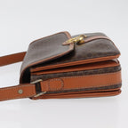 Celine Vintage Macadam Shoulder Bag Canvas And Leather Brown Canvas Handbag (Authentic Pre-Loved)