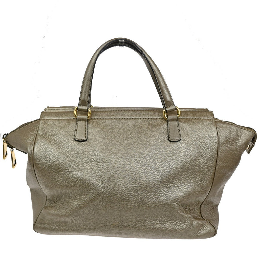 Gucci 1973 Top Handle Bag Leather Gold Leather Handbag (Pre-Loved)