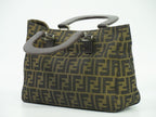 Fendi Zucca Tote Bag Ff Motif Brown Canvas Handbag (Authentic Pre-Loved)