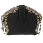 Mary Frances Princess Crossbody Crown Black Flower Jewelry Handbag NEW