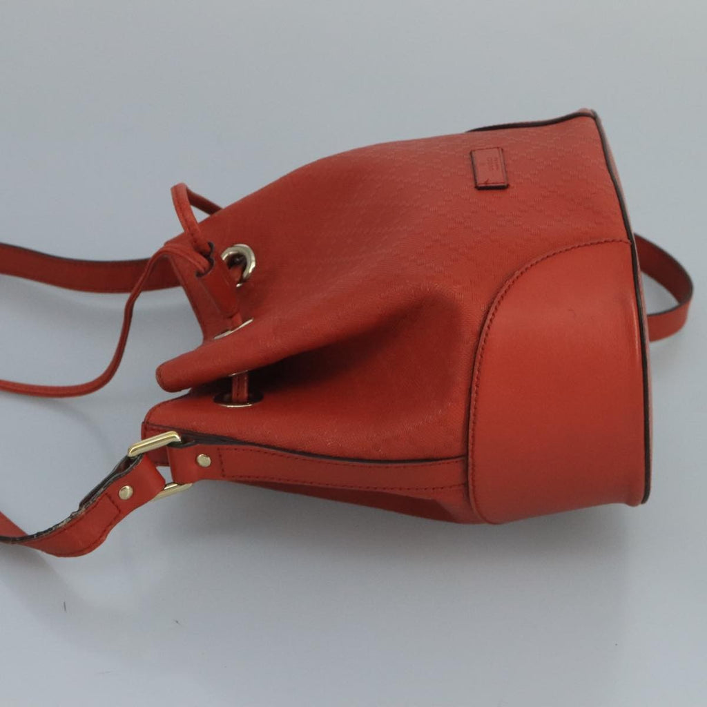 Gucci Bright Bucket Bag Diamante Leather Orange Leather Bag (Authentic Pre-Loved)