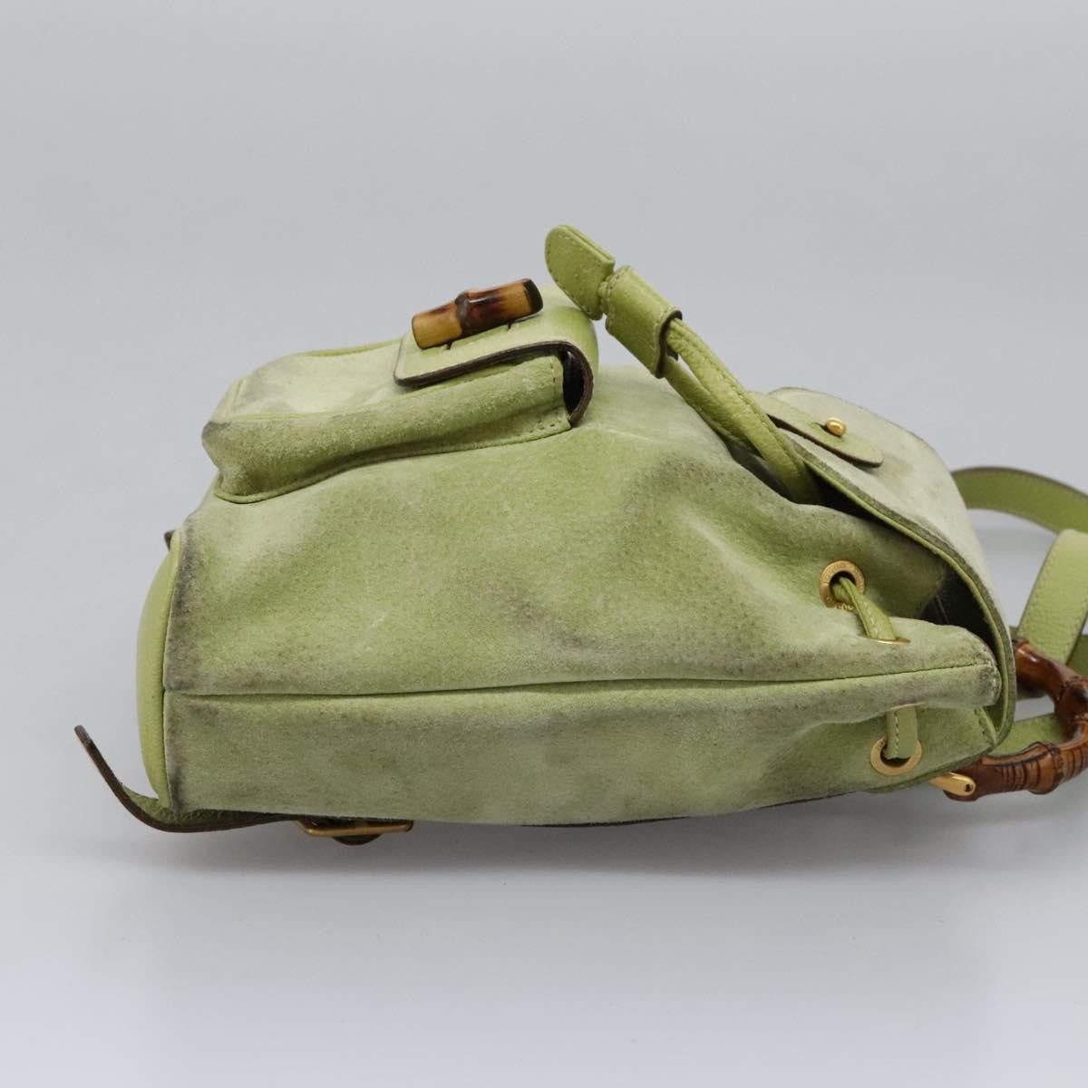 Gucci Gucci Bamboo Backpack Daim Green Suede Backpack Bag (Authentic Pre-Loved)