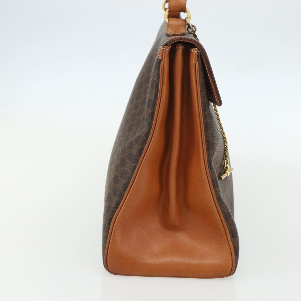 Celine Vintage Macadam Handbag Canvas And Leather Brown Canvas Handbag (Authentic Pre-Loved)