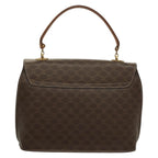 Celine Macadam Handbag Macadam With Leather Brown Canvas Handbag (Authentic Pre-Loved)