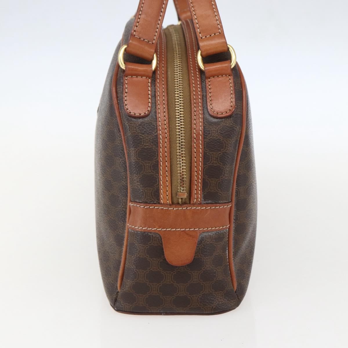 Celine Vintage Macadam Handbag Canvas And Leather Brown Canvas Handbag (Authentic Pre-Loved)