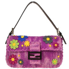 Fendi Baguette Bag Patent Purple Felt,Leather Handbag (Authentic Pre-Loved)