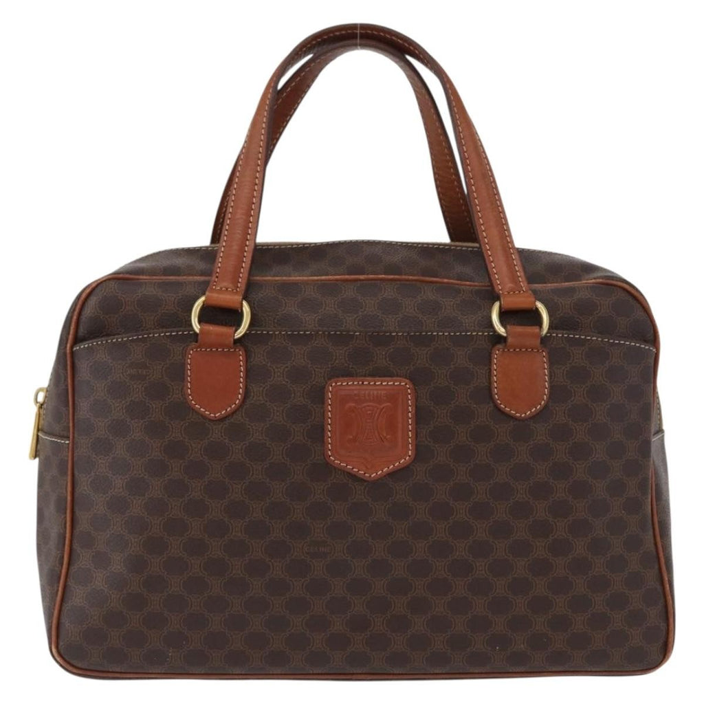 Celine Vintage Macadam Handbag Canvas And Leather Brown Canvas Handbag (Authentic Pre-Loved)