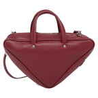 Balenciaga Triangle Duffle Bag Leather Red Leather Handbag (Authentic Pre-Loved)