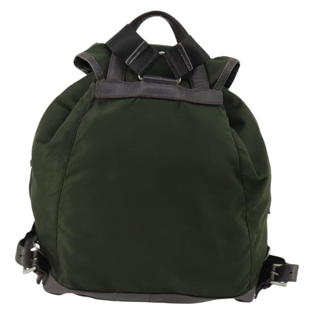 Prada Double Front Pocket Backpack Tessuto Khaki Nylon Backpack Bag (Authentic Pre-Loved)