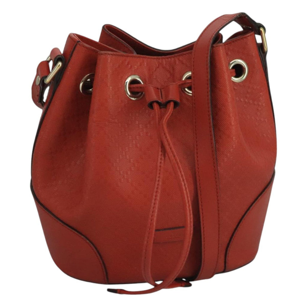 Gucci Bright Bucket Bag Diamante Leather Orange Leather Bag (Authentic Pre-Loved)