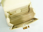 Gucci Vintage Convertible Bamboo Top Handle Bag Leather Beige Leather Handbag (Authentic Pre-Loved)