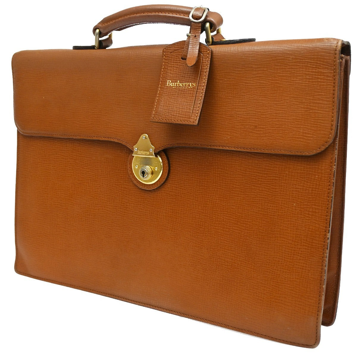 Burberry Dk88 Briefcase Bag Leather Brown Leather Briefcase Bag (Pre-Loved)