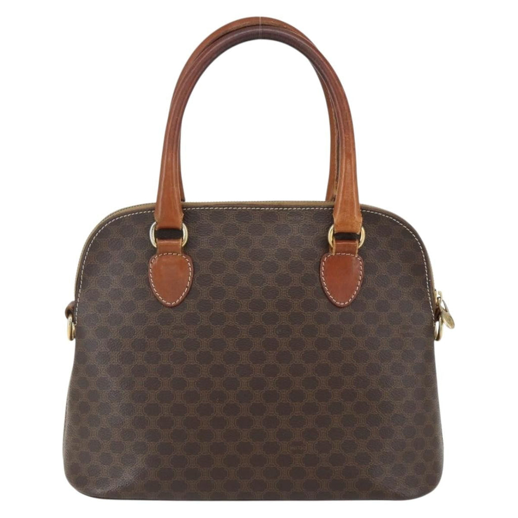 Celine Vintage Macadam Handbag Canvas And Leather Brown Canvas Handbag (Authentic Pre-Loved)