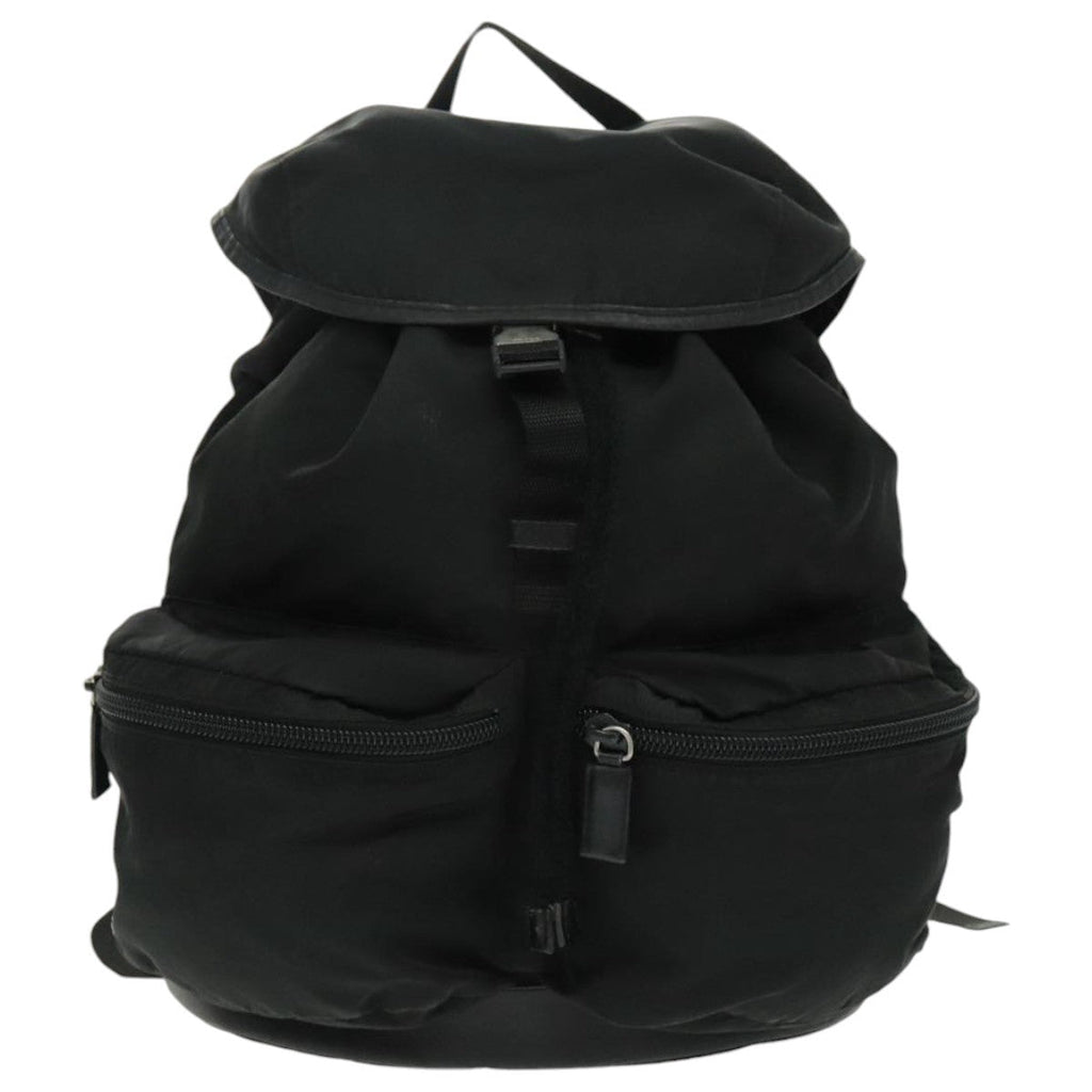 Prada Double Front Pocket Backpack Tessuto Black Nylon Backpack Bag (Authentic Pre-Loved)