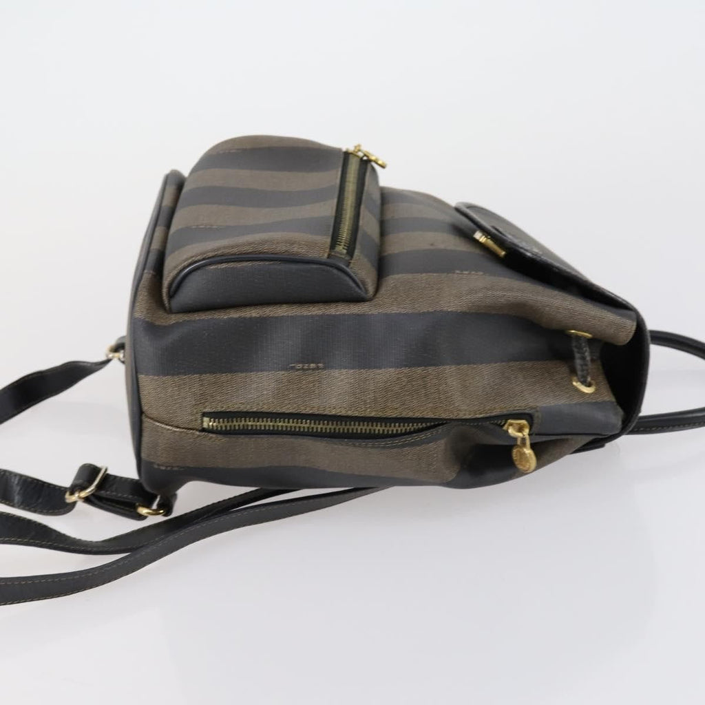 Fendi Pequin Front Pocket Backpack Coated Canvas Brown Pvc Backpack Bag (Authentic Pre-Loved)