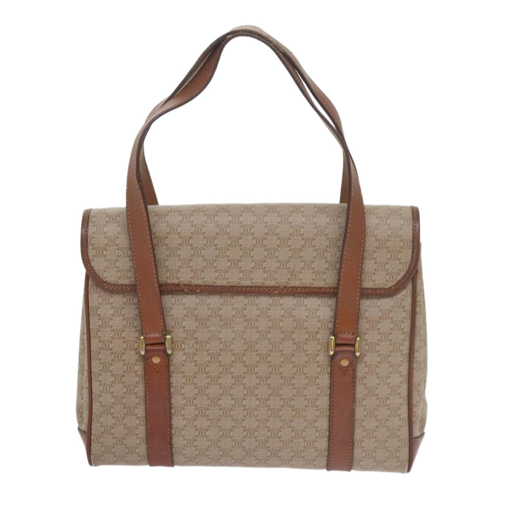 Celine Vintage Macadam Handbag Canvas And Leather Beige Canvas Handbag (Authentic Pre-Loved)