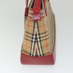 Burberry Nova Check Handbag Leather And Nylon Beige Nylon Handbag (Authentic Pre-Loved)