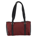 Prada Vintage Zip Handbag Tessuto Burgundy Nylon Handbag (Authentic Pre-Loved)