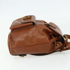 Gucci Vintage Bamboo Backpack Leather Brown Leather Backpack Bag (Authentic Pre-Loved)