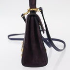 Celine Handbag Suede Purple Suede Handbag (Authentic Pre-Loved)